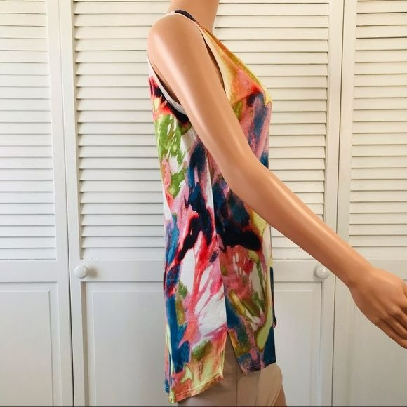 SIMPLY VERA VERA WANG Multicolored V-Neck Sleeveless Shirt Size S (new with tags)