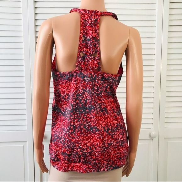 ATHLETA Coral Sizzle Racerback Tank Top Size L