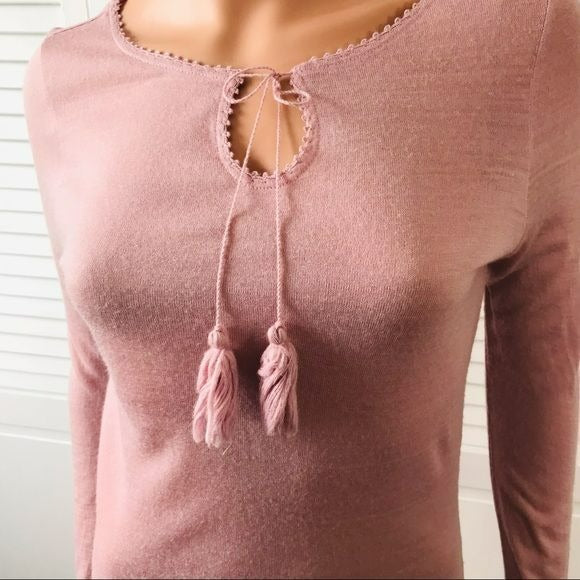 BANANA REPUBLIC Light Pink Long Sleeve Semi Sheer Shirt Size Medium