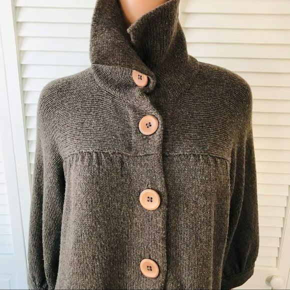 VINCE Brown Wool Button Down Cardigan Size L