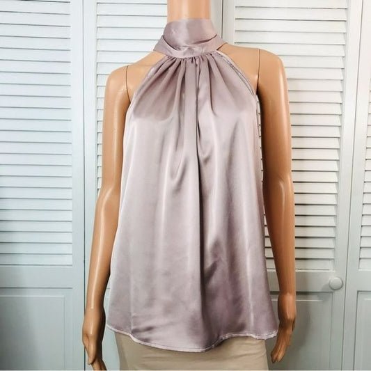 BISHOP + YOUNG Pink Halter Top Blouse Size M