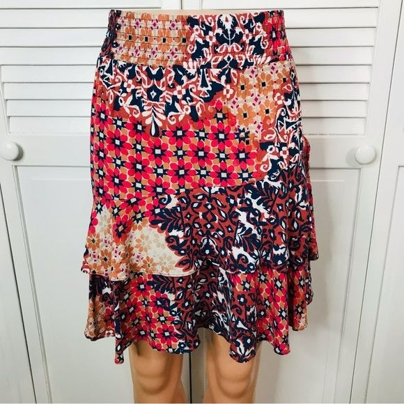 CABI Geometric Print Multicolor Skirt Size S
