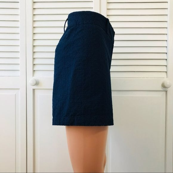 *NEW* TALBOTS Navy Blue Embroidered Cotton Shorts Size 4