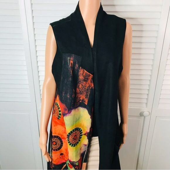 FERATELLI Black Sleeveless Duster Size XL