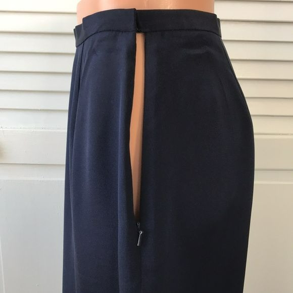 JOSEPHINE CHAUS Collection Navy Blue Silk Maxi Skirt Size 4