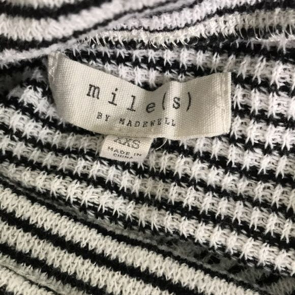 MILE(s) By Madewell Black White Striped Crop Sweater Size XXS