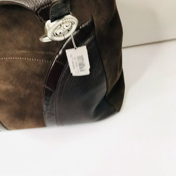 BRIGHTON Brown Leather & Suede Shoulder Bag