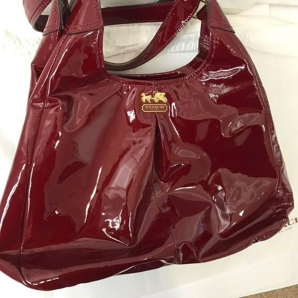 COACH Red Patent Leather Maggie Bag