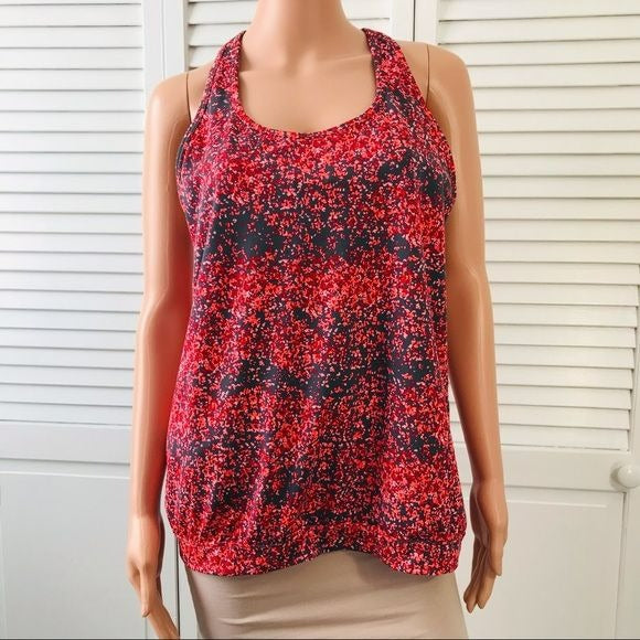 ATHLETA Coral Sizzle Racerback Tank Top Size L