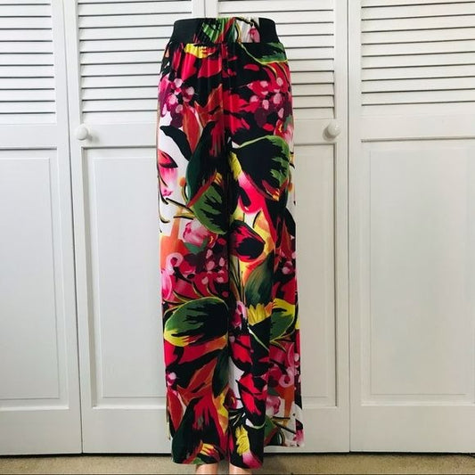 MAGIC PANTZ Multicolor Elastic Hight Waist Palazzo Pants One Size