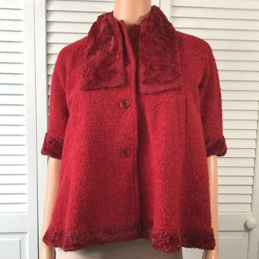 SARAH LOUISE Red Vintage Short Sleeve Jacket Size S