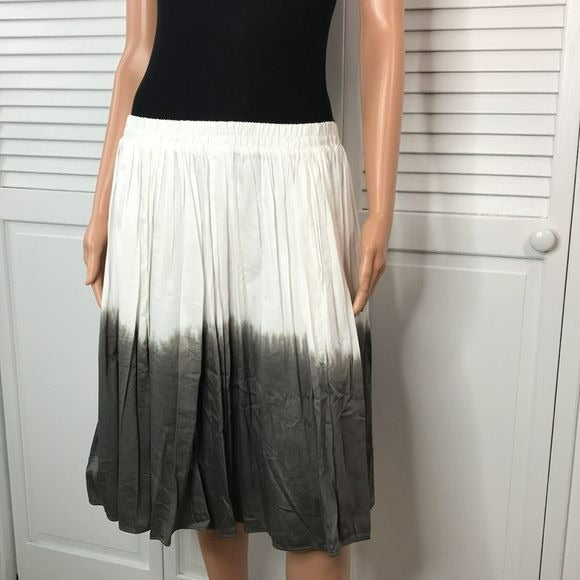 LANE BRYANT White Gray Ombré Elastic Waist Skirt Size 14/16 (new with tags)