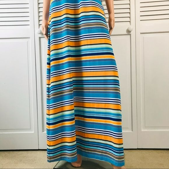 TOMMY BAHAMA Multicolored Striped Strapless Maxi Dress Size M