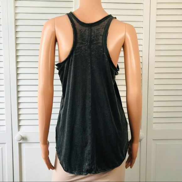 CHASER Dark Gray Distressed Faded Muscle Tank Size M