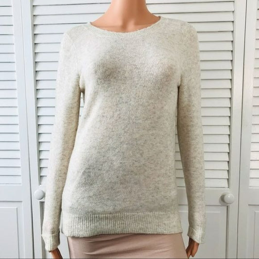 LOFT Cream Acrylic Blend Open Back Sweater Size XS