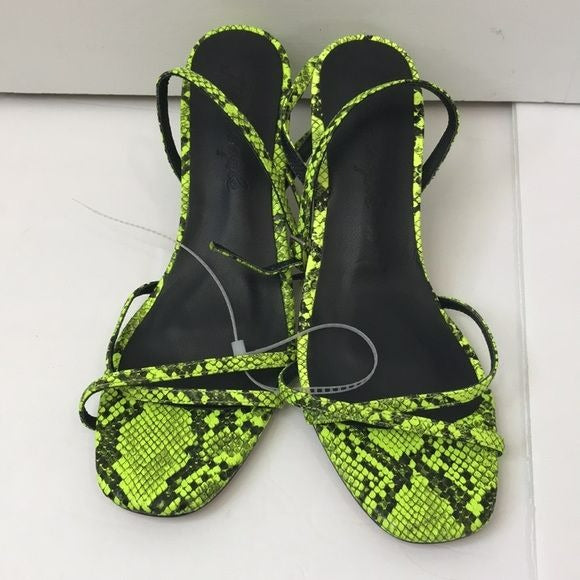 FREE PEOPLE Green Black Salina Strappy Heeled Sandals Size 39