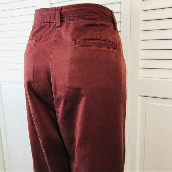 LANDS’ END Dark Red Cotton Blend Pants Size 10