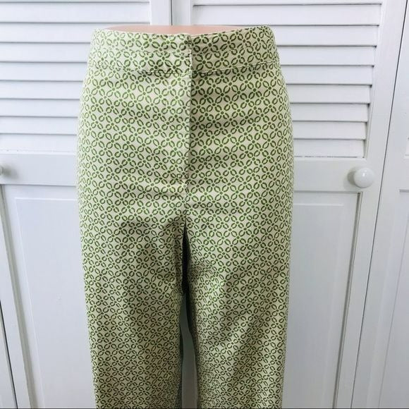 BASIC EDITIONS Green Printed Classic Fit Pants