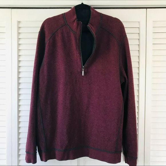 TOMMY BAHAMA Flipshore Half-Zip Reversible Sweatshirt Size L