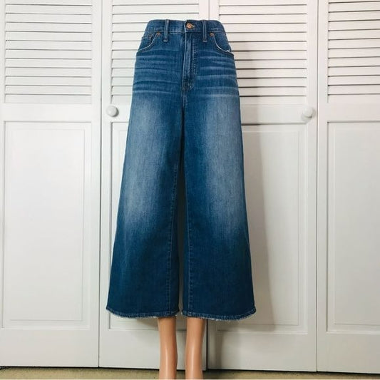 MADEWELL Blue High Rise Wide Leg Cropped Jeans Size 27