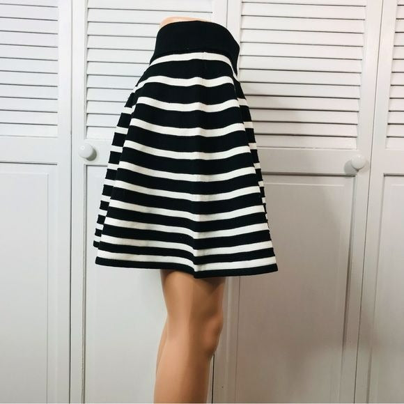 MILLY Striped Engineered Rib Skirt Size S