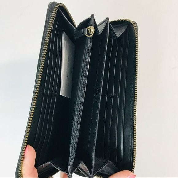 COACH Black Studded Zip Wallet (new with tags)
