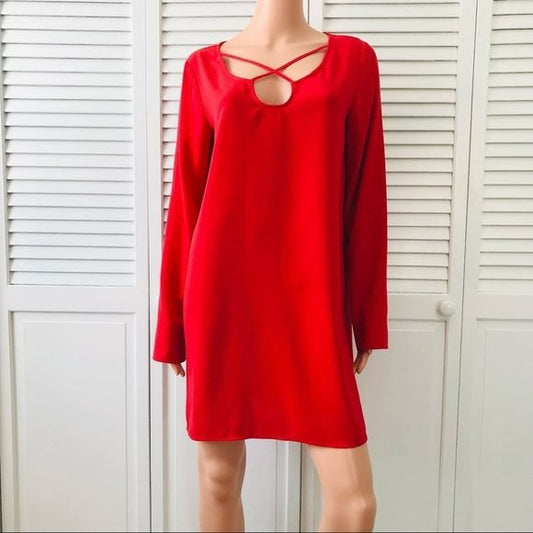 LEITH Red Samba Long Sleeve Dress Size M (new with tags)