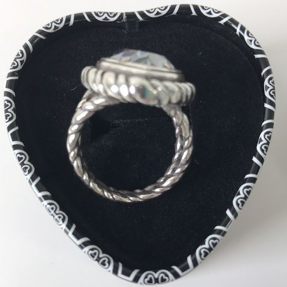BRIGHTON Gray Crystal Abundant Ring Size 8