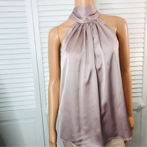 BISHOP + YOUNG Pink Halter Top Blouse Size M