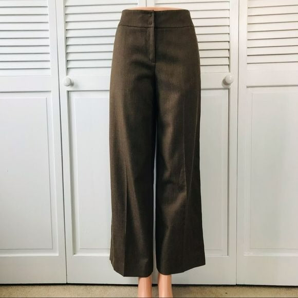 AKRIS PUNTO Brown Wool Wide Leg Pants Size 6