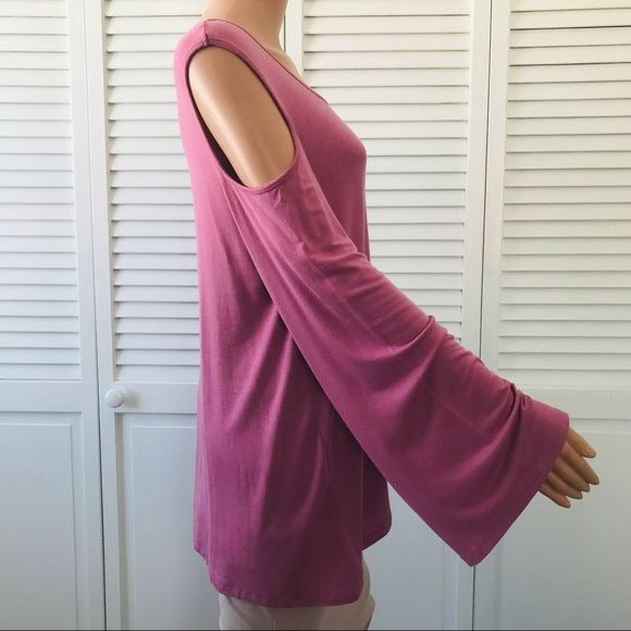 ARIZONA JEAN CO. Pink Cold Shoulder Shirt