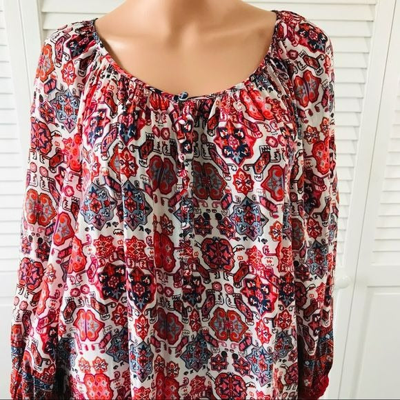 ARTISAN NY White V-Neck Blouse Size 2X