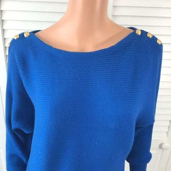 LAUREN RALPH LAUREN Royal Blue Knit Pullover Sweater Size XS