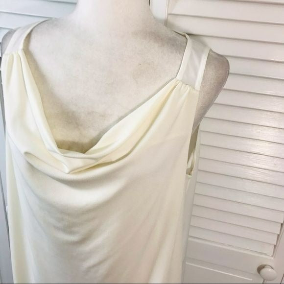 *NEW* DKNY Ivory Cowl Neck Sleeveless Blouse Size L