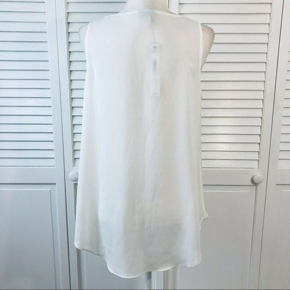 *NEW* DKNY Ivory Cowl Neck Sleeveless Blouse Size L