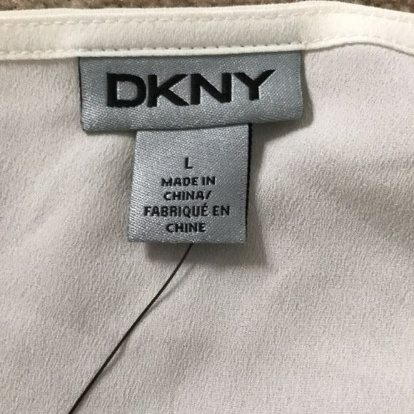 *NEW* DKNY Ivory Cowl Neck Sleeveless Blouse Size L