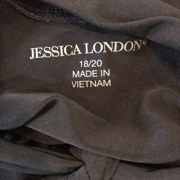 JESSICA LONDON Black Shirt With Neck Tie Size 18/20