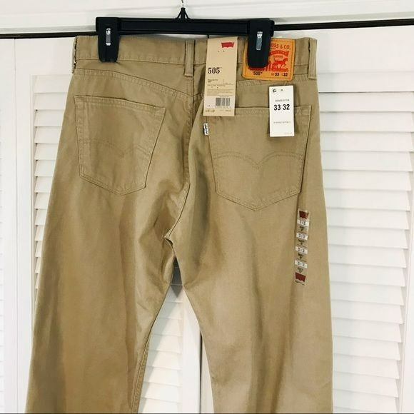 LEVI’S Tan 505 Regular Fit Jeans Size 33x32 (new with tags)