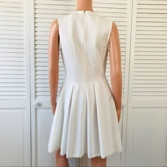 JILL STUART White Pleated Sleeveless Fit & Flare Dress Size 10