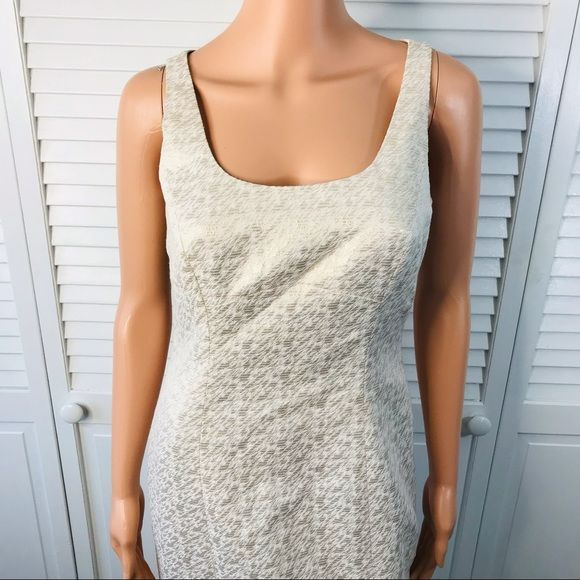 TAHARI LUXE Gold White Sleeveless Cocktail Dress Size 4