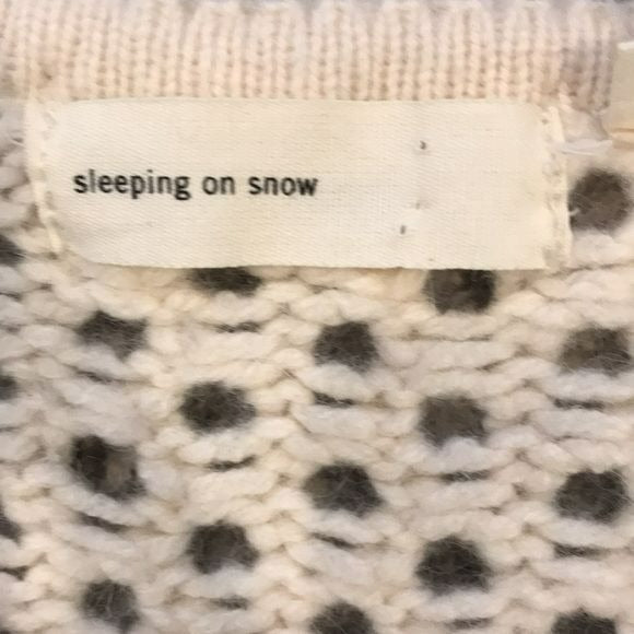 ANTHROPOLOGIE Sleeping On Snow Cream Button Down Cardigan Size M