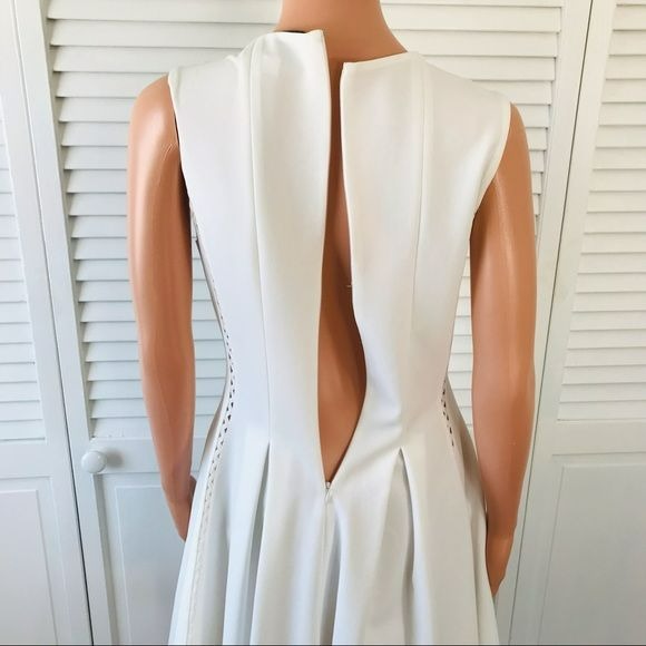 JILL STUART White Pleated Sleeveless Fit & Flare Dress Size 10