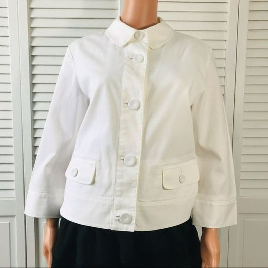 TALBOTS White Stretch Jacket Size 12