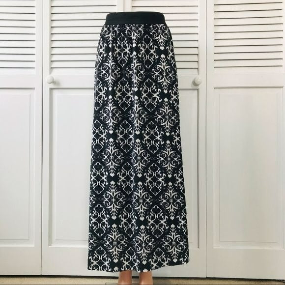 JOE B Black White Printed Maxi Skirt Size M