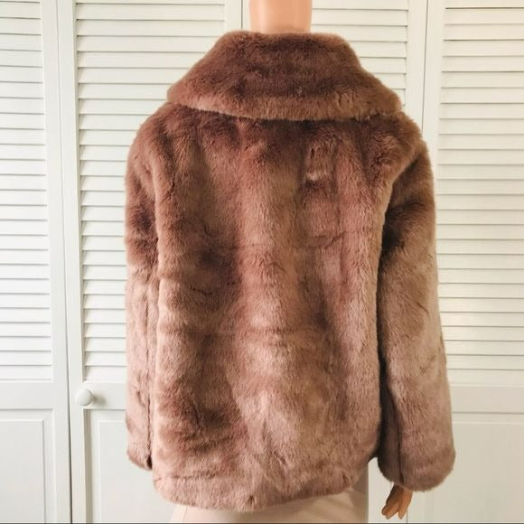 A NEW DAY Pink Faux Fur Jacket Size XL