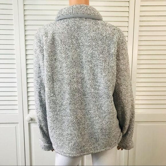 JACLYN INTIMATES Gray Sherpa Jacket Size L