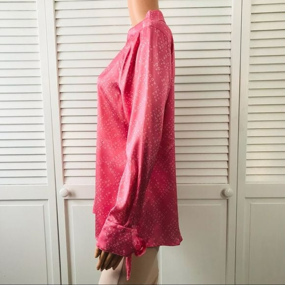 AS By DF Pink Silk Button Down Shirt Size M