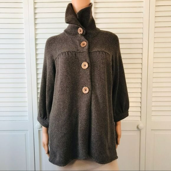 VINCE Brown Wool Button Down Cardigan Size L