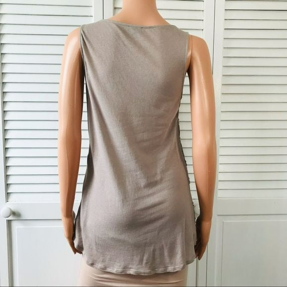 EXPRESS Light Gray Lace Tank Top Size M