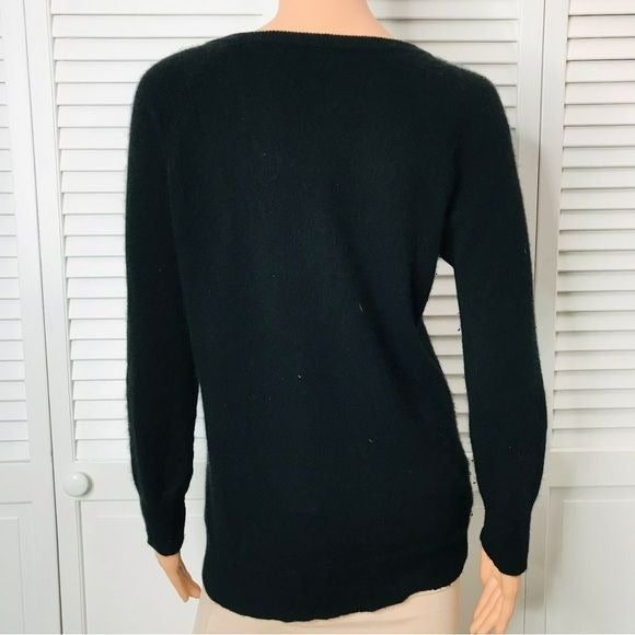 EQUIPMENT Cashmere V-Neck Black Sweater Size XS